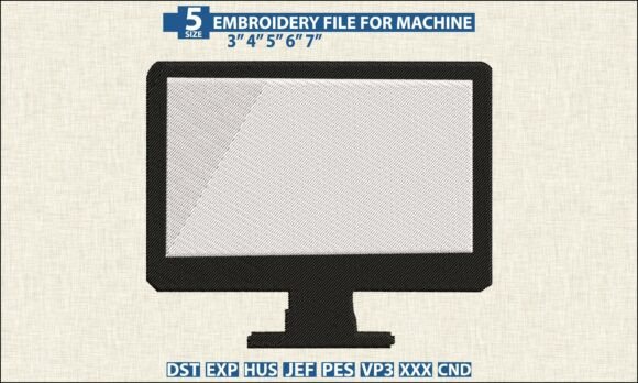 Computer Monitor DST PES Embroidery File