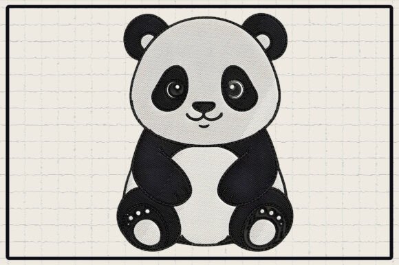 Panda Machine Embroidery Design
