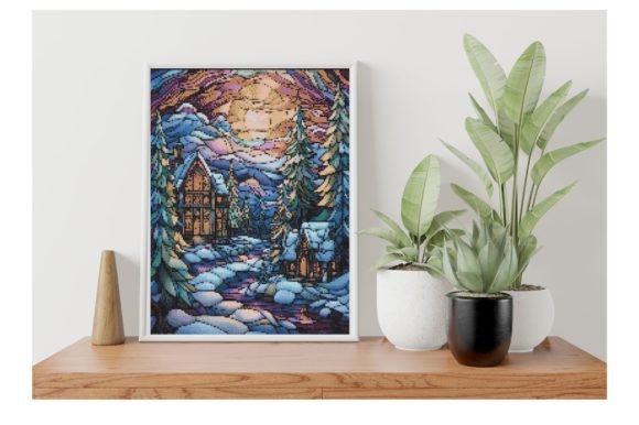 Stained Glass Winter Cross Stitch
