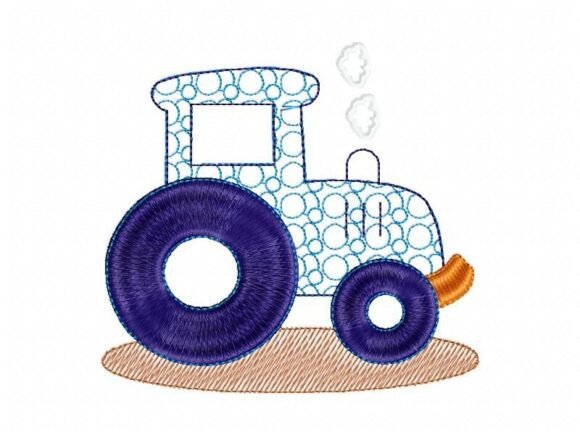 Tractor Smoke Embroidery Design